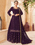 Traditional Function Wear Heavy Georgette Suit Collection Purple Georgette Lehenga Suit Front View